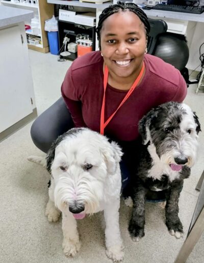 Staff with dog